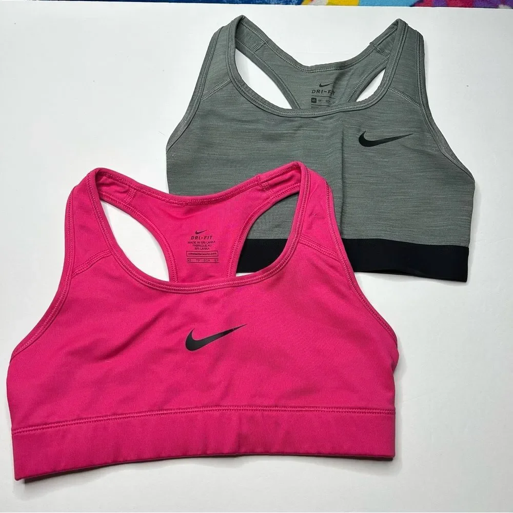 Nike Pink and Gray Unlined Sports Bra Bundle XS